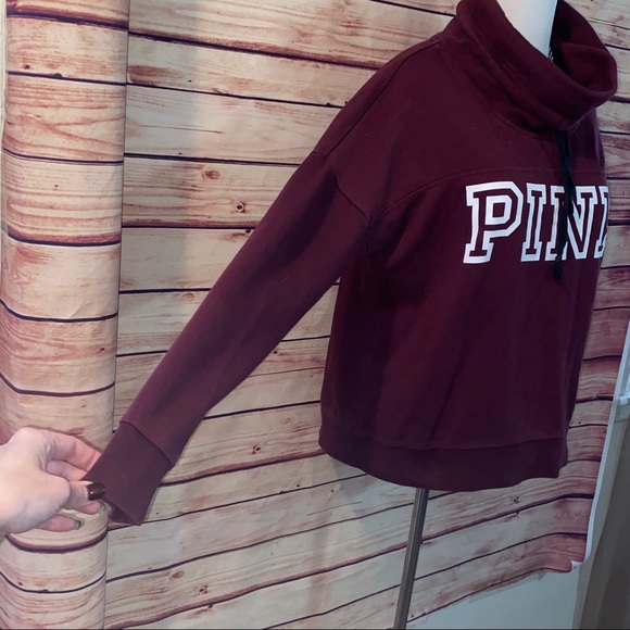 🚫SOLD🚫 VS PINK Burgundy/Black Orchid Cowl Neck - Picture 4 of 5